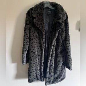 Fabulous Dark Green Faux Fur Leopard Coat